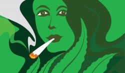 2ndCroppedAdobeFB-GanjaBabe-CannabisWoman Cannabis Woman smoking a joint