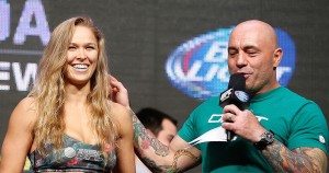 RouseyRoganWeighInsCropped-Getty Ronda Rousey and Joe Rogan