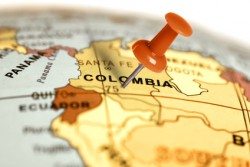 Location Colombia. Red pin on the map.